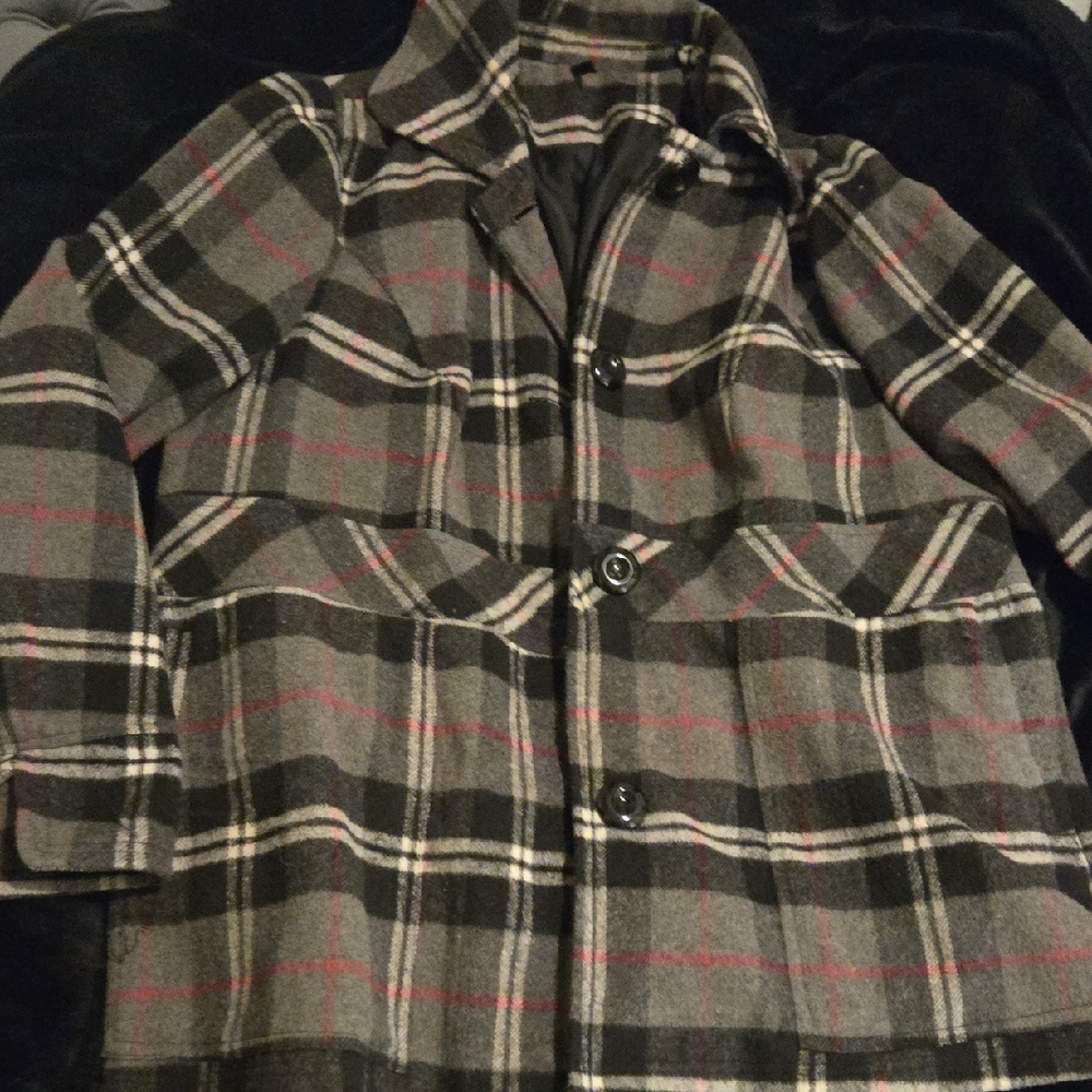 Ambition Gray and Red Plaid Jacket
